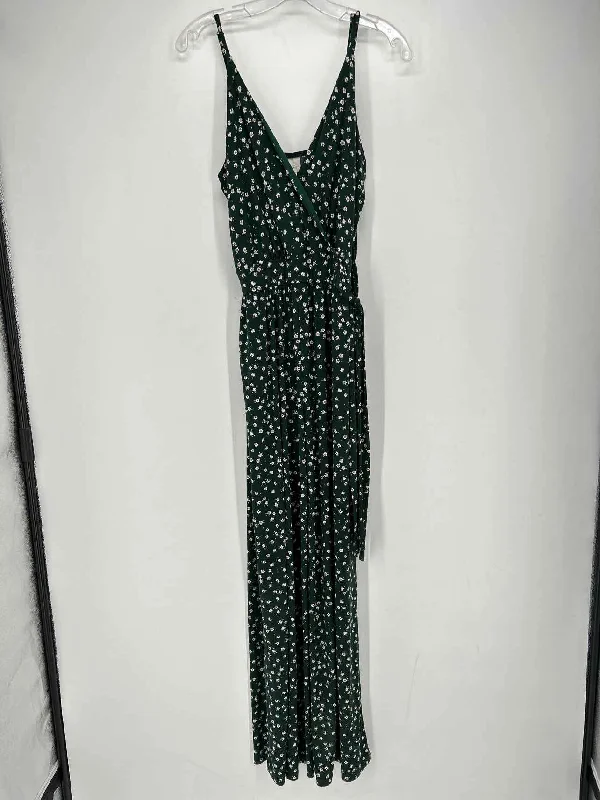 Holiday Sale Kaileigh Size L Green Floral Jumpsuit