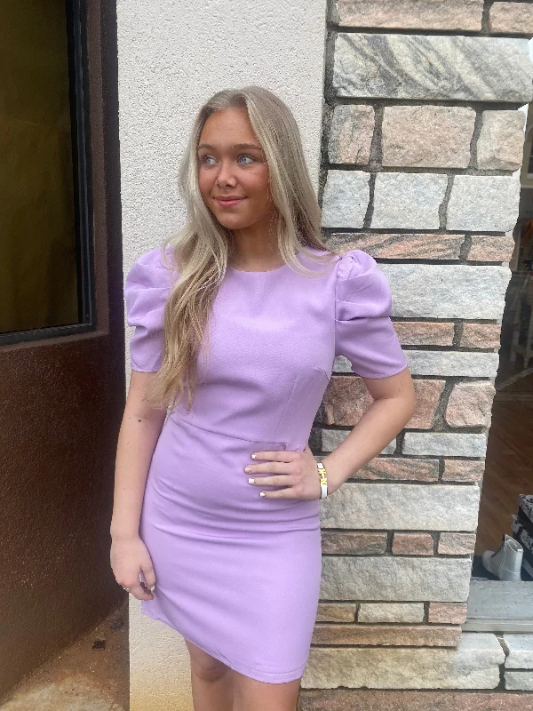 Act Now Shoulder Puff sleeve dress