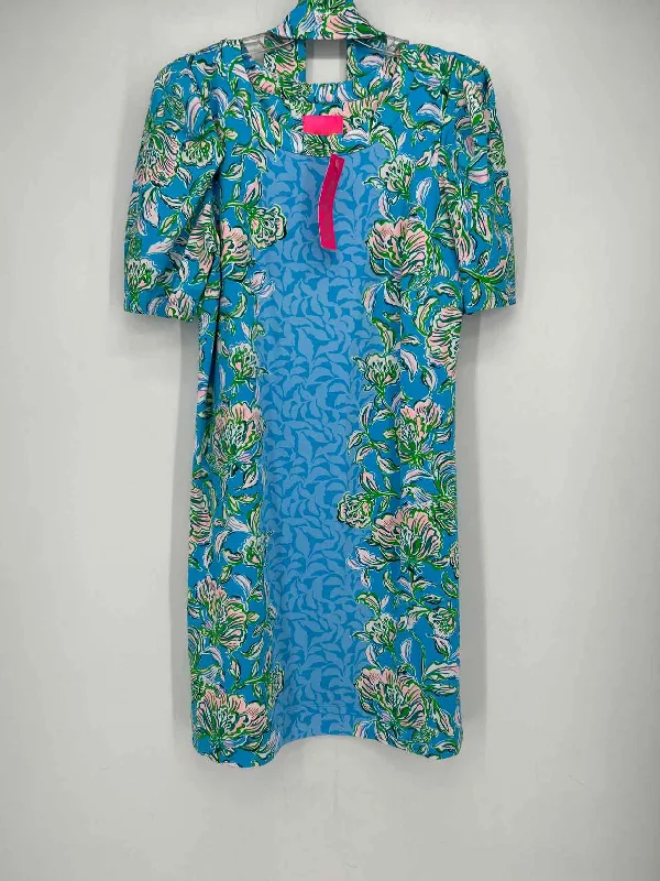 Midnight Madness Lilly Pulitzer Harriet Elbow Sleeve Size XL Blue Floral NWT Dress