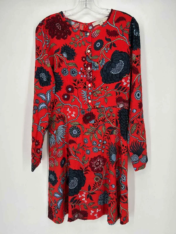 Weekend Deal Loft Size 4 Red Floral Dress