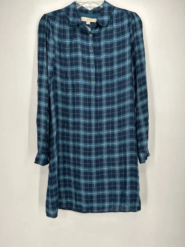 Holiday Sale Loft Size S Blue Plaid Dress