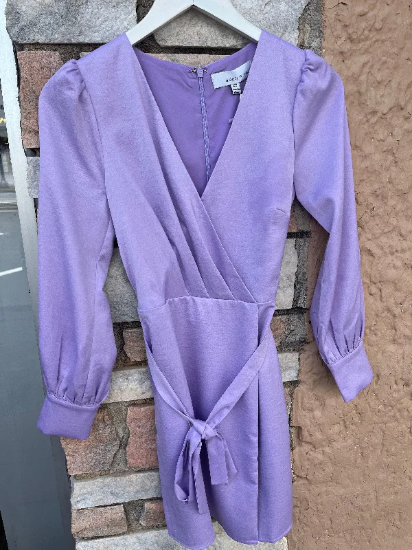 Unbeatable Prices Long Sleeve Tie-Waist Mini Dress