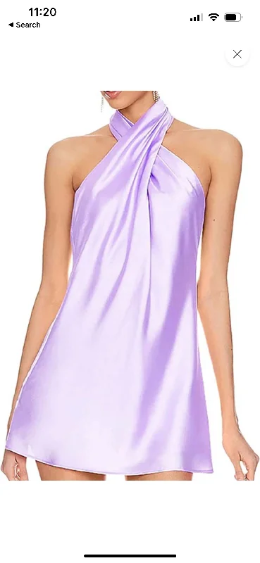 Final Clearance Mae Lavender Halter Silk Dress