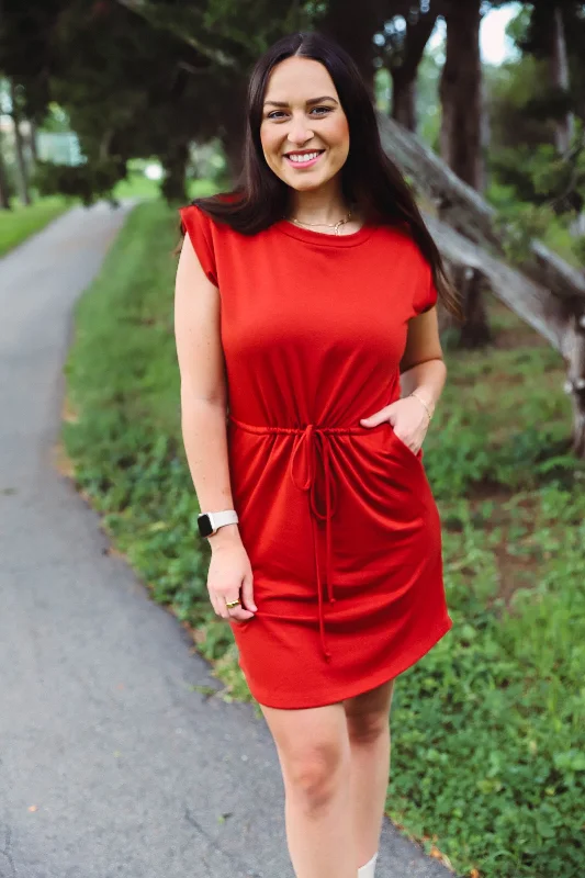 Mega Deal Miranda Mini Dress-Rust