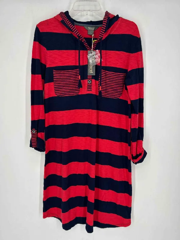 Super Deal Natural Reflections Size L Navy Striped NWT Dress