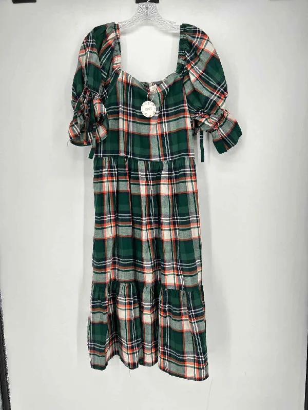 Massive Deals Oddi Size 1X Green Plaid NWT Dress