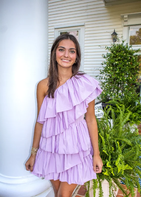 Weekend Deal Lilac Lacy Mini Dress