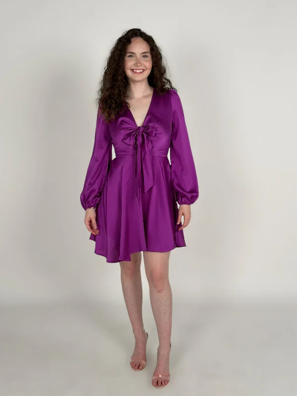 Weekend Deal Orchid Tie Front Skater Dress