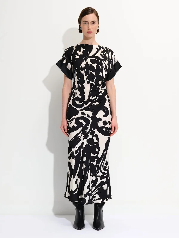 Today's Special Printed Draped Dress