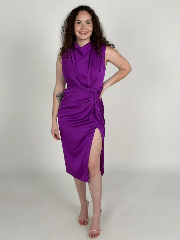 Price Blitz Purple Sleeveless Midi Dress