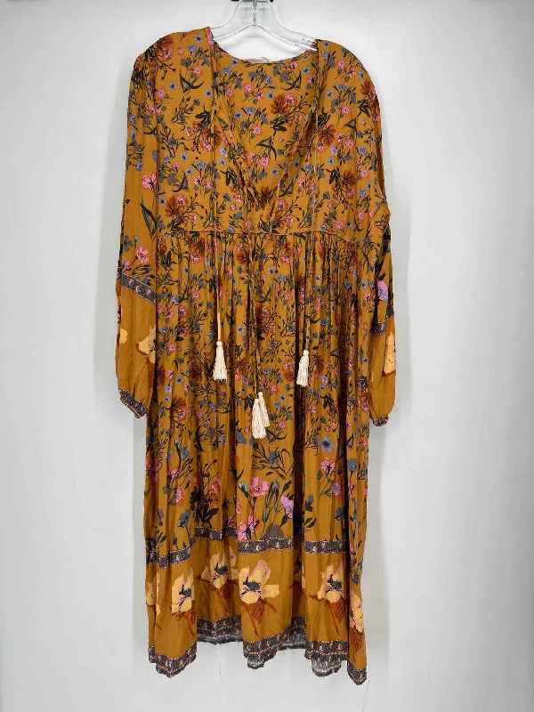 Fantastic Offers R Vivimos Size XL Mustard Floral Dress