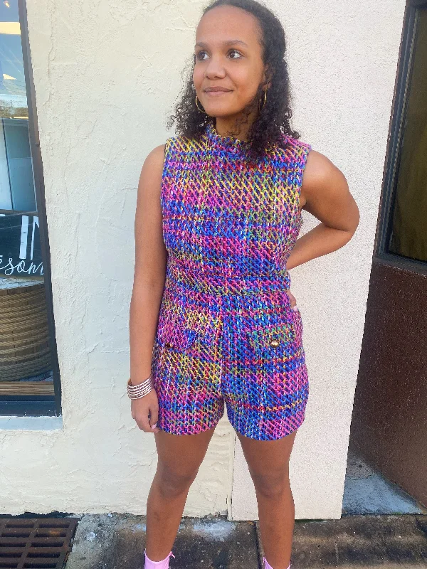 Special Promotion Rainbow Tweed Romper