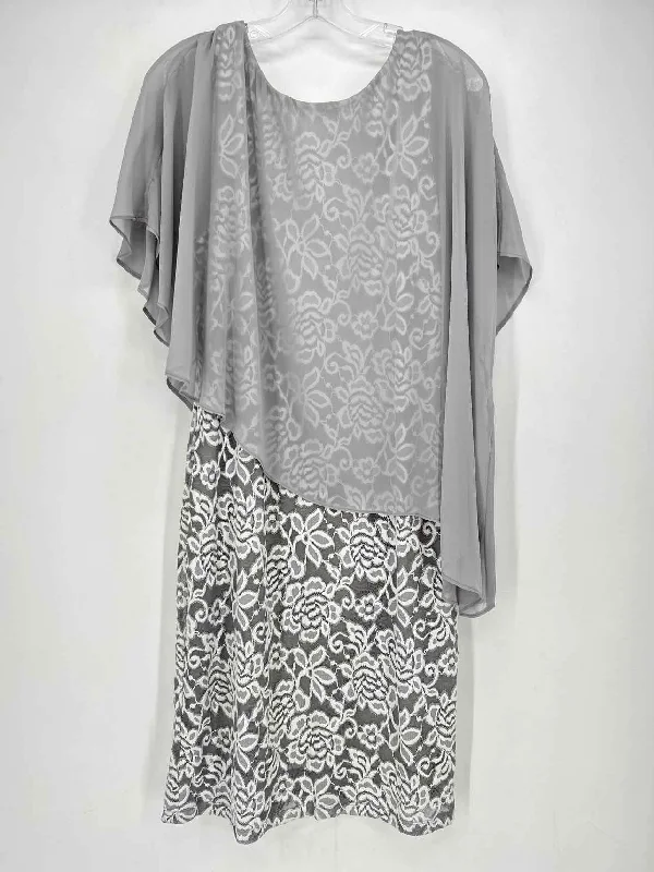 Doorbuster Deal Ronni Nicole Size 14 Gray Floral Dress