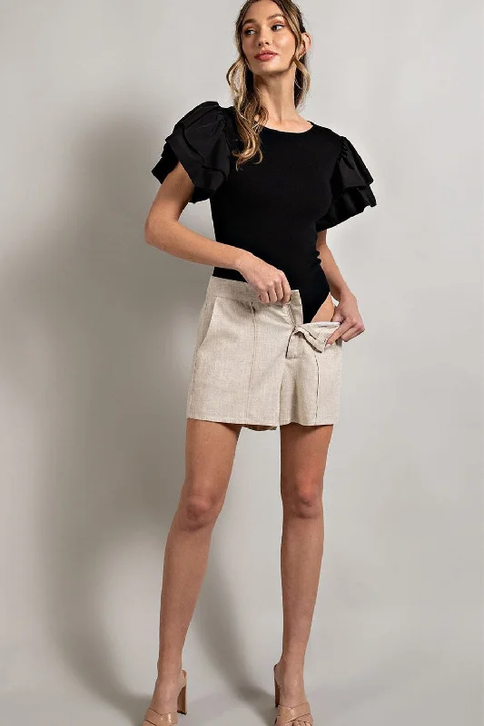 Special Buy Ruffle Sleeve Ribbed Bodysuit