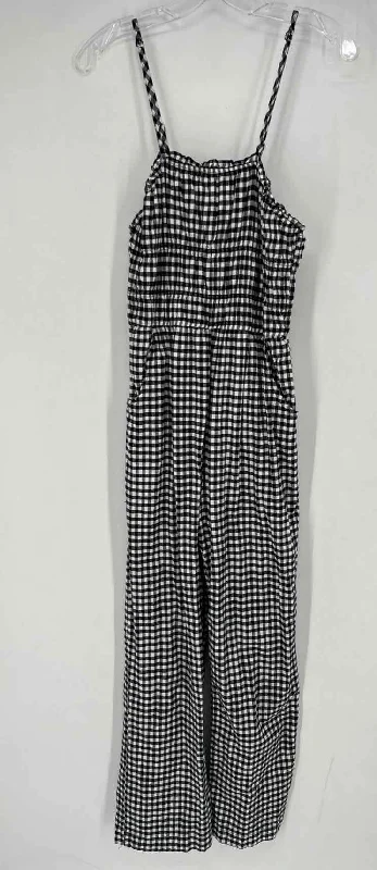Overstock Sincerely Jules Size M Black Gingham Jumpsuit