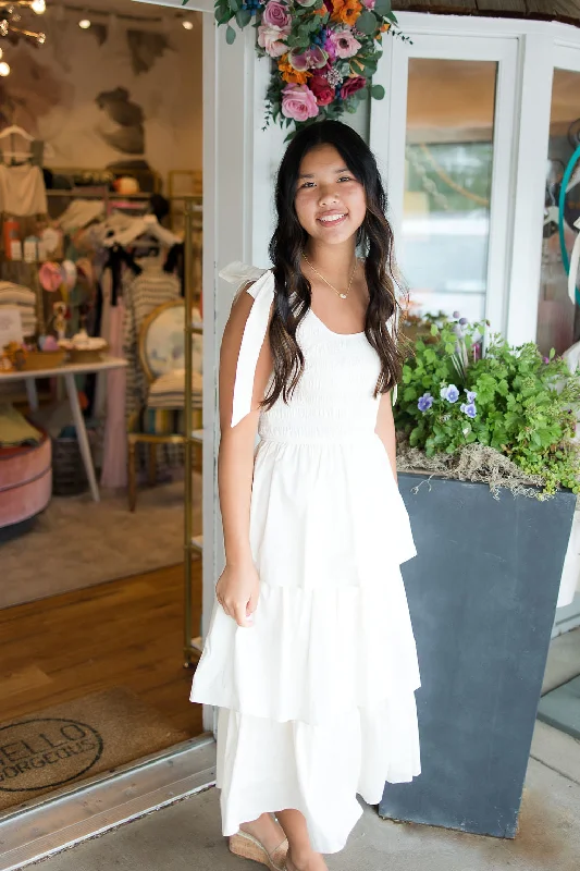 Crazy Deals Skies Are Blue: Off-White Ruffle Dress