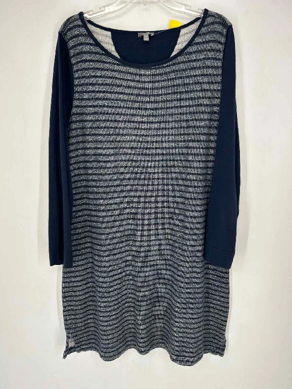 Savings Galore T By Talbots Size XL Navy Striped Dress