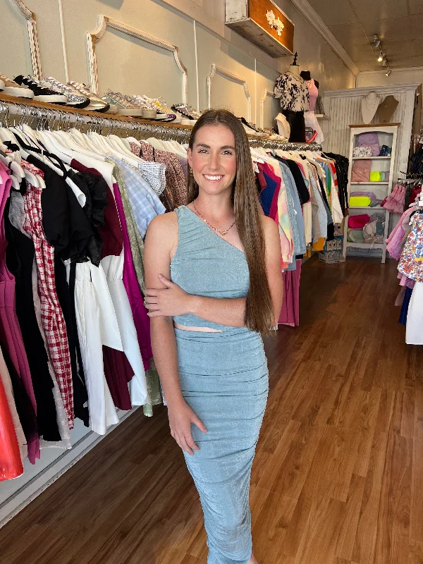 Instant Discount Teal Fitted Dress