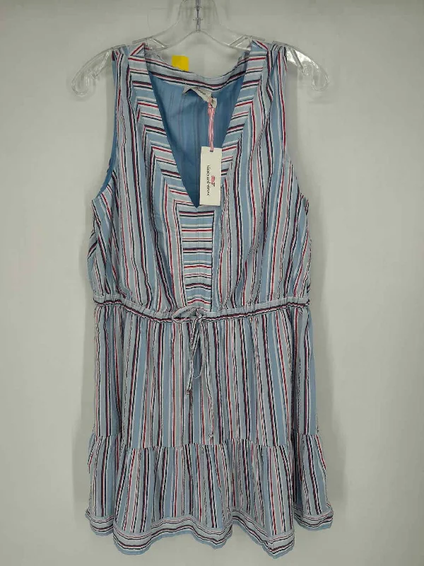 Reduced Prices Vineyard Vines Size L Blue Stripe NWT Dress