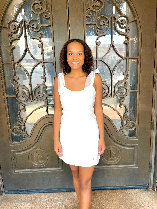 Clearance Event White Gia Ribbon Dress